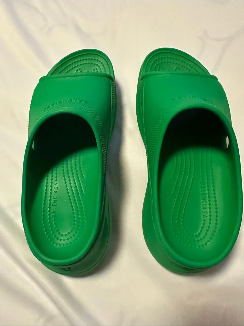 Balenciaga x Crocs Platform Apple Green Slide Sandals 39!